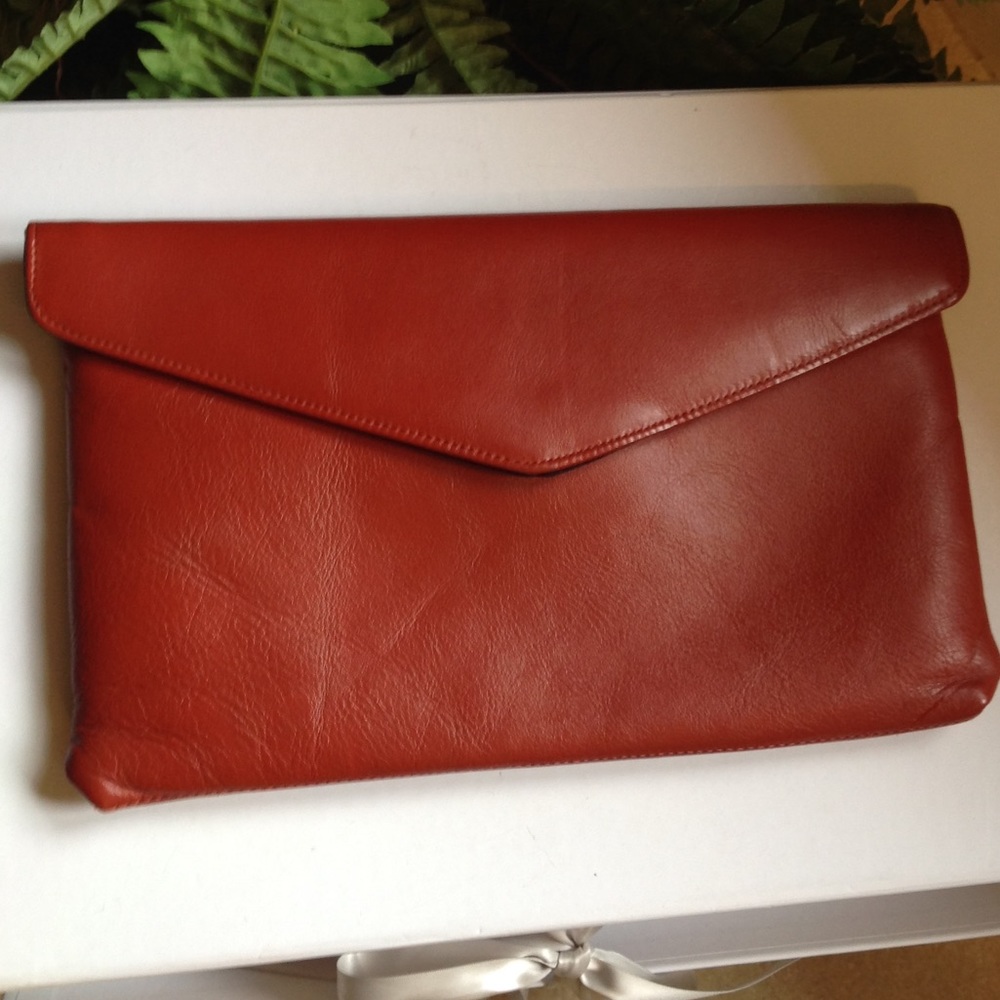 Like-New! Garay Oxblood Red Large Envelope Clutch